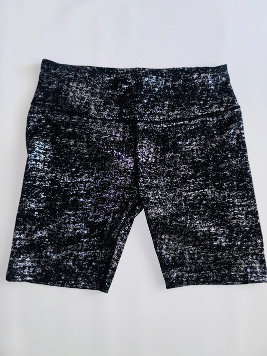 Black Glitter Biker Shorts